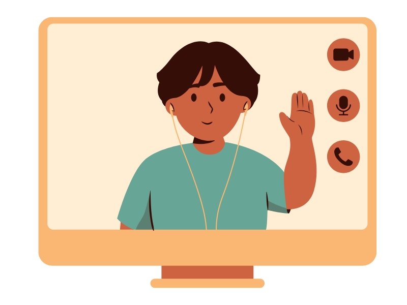 Niño estudiando en línea