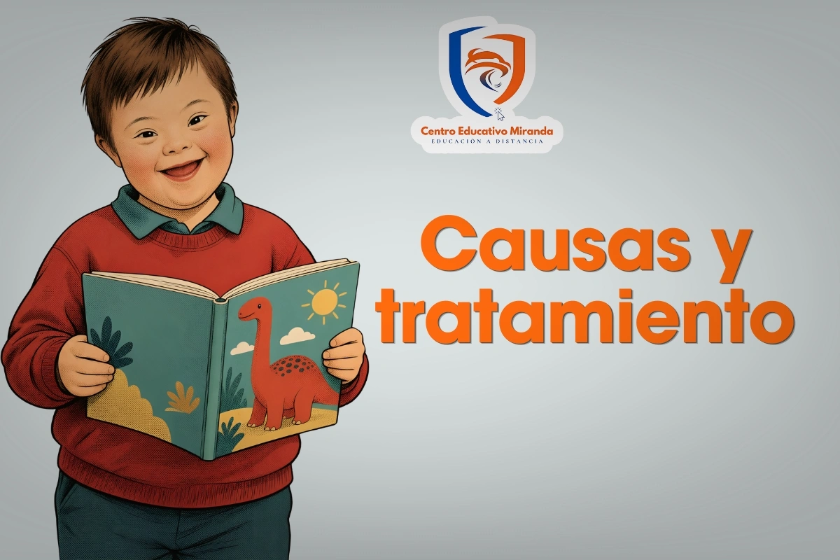 Esquema educativo sobre las causas genéticas y la división cromosómica del síndrome de Down