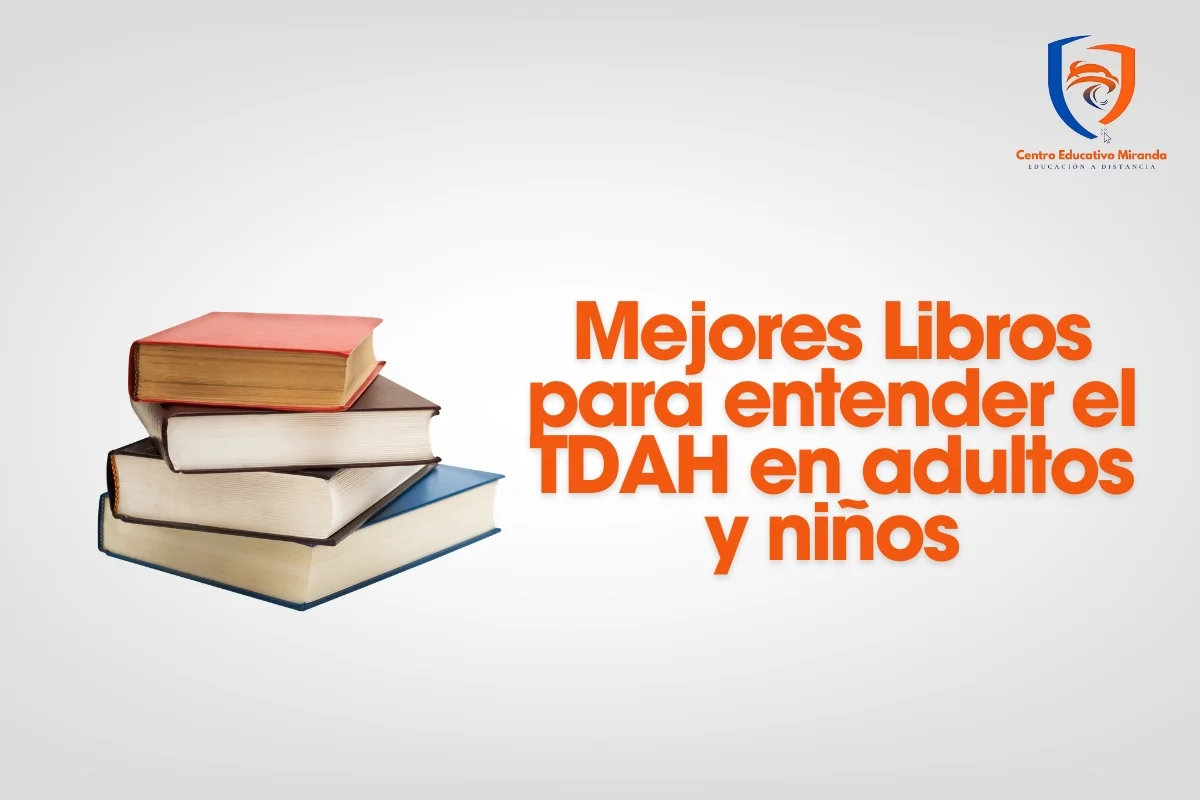 Colección de libros recomendados sobre TDAH organizados en un espacio de lectura sereno