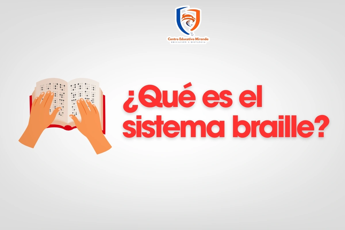 Estudiante deslizando con delicadeza la yema de sus dedos sobre una página con escritura táctil en braille