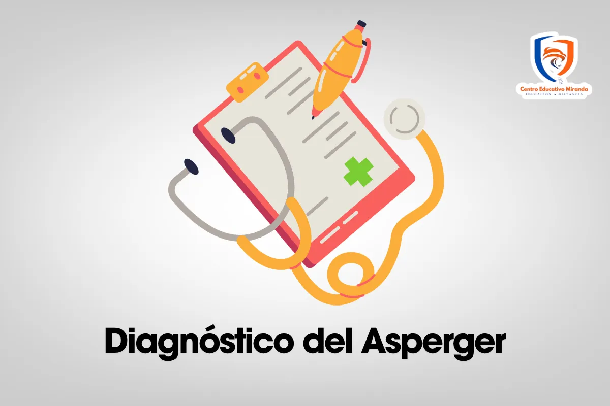 Infografía que ilustra las áreas evaluadas en el diagnóstico del Asperger: comunicación pragmática, interacción, flexibilidad y sensorialidad